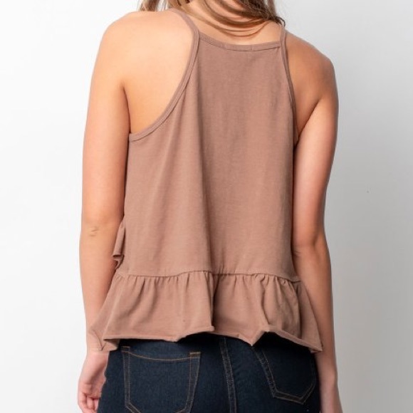 Mocha Ruffle Tier Tank Top - Picture 4 of 4